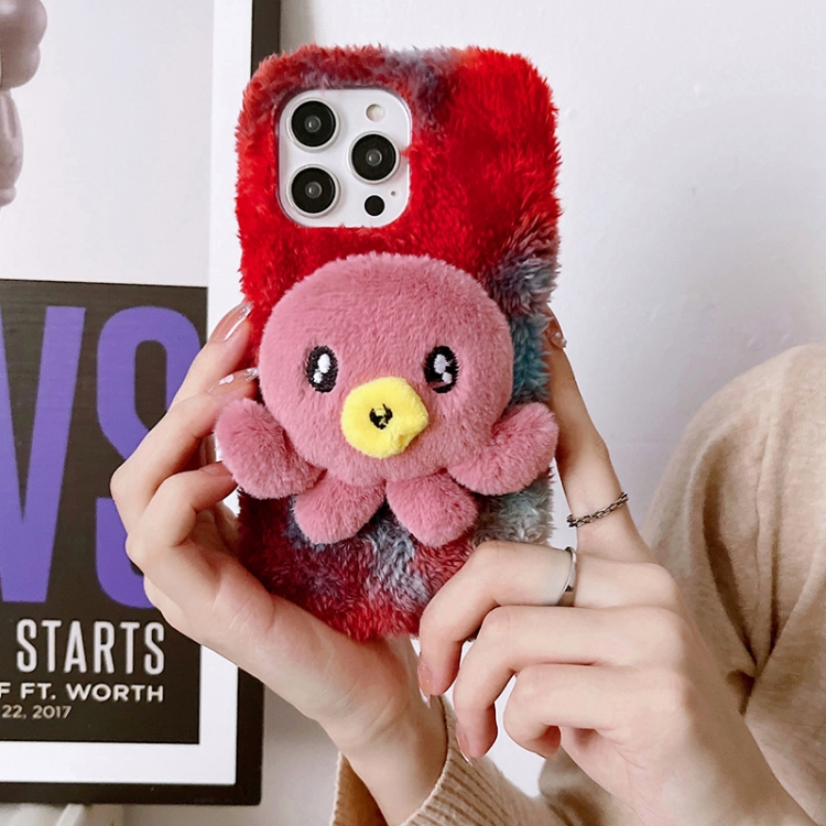 For iPhone 14 Plus Octopus Plush TPU Phone Case(Red) For iPhone 14 Plus Octopus Plush TPU Phone Case(Red)