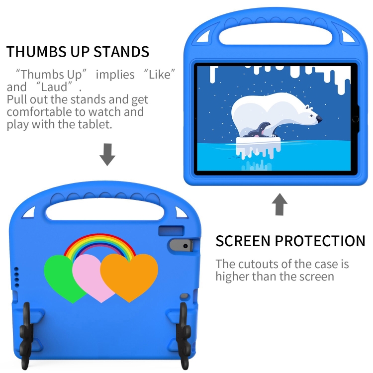 For iPad Air / Air 2 / 9.7 2017 / 9.7 2018 Love Small Palm Holder EVA Tablet Case(Blue) For iPad Air / Air 2 / 9.7 2017 / 9.7 2018 Love Small Palm Holder EVA Tablet Case(Blue)
