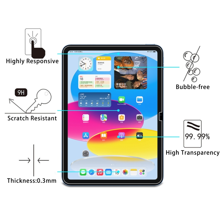 For iPad 10th Gen 10.9 2022 25pcs 0.26mm 9H 2.5D Explosion-proof Tempered Glass Film For iPad 10th Gen 10.9 2022 25pcs 0.26mm 9H 2.5D Explosion-proof Tempered Glass Film