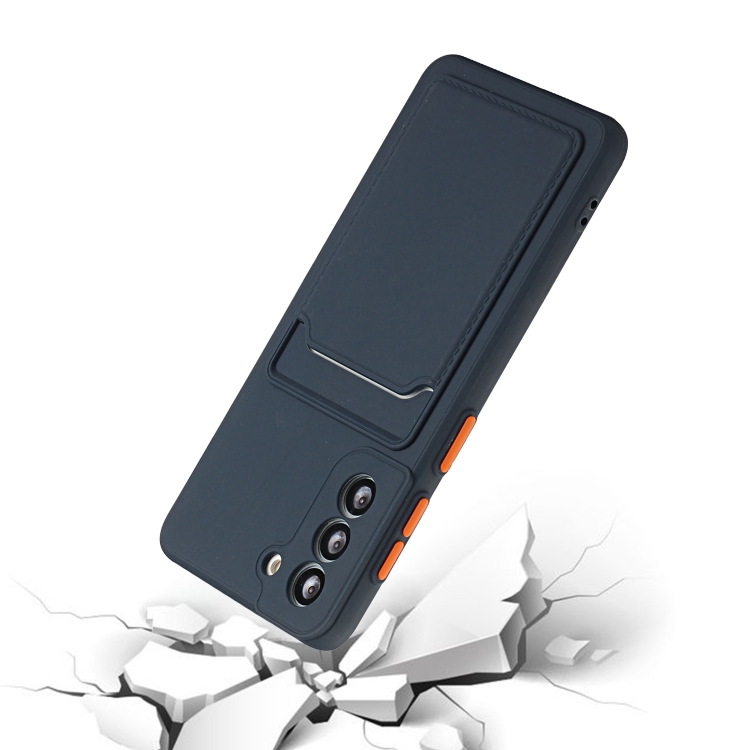 For Samsung Galaxy S22 5G Card Slot Design Shockproof TPU Phone Case(Dark Blue) For Samsung Galaxy S22 5G Card Slot Design Shockproof TPU Phone Case(Dark Blue)