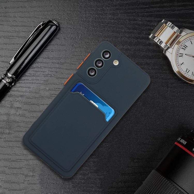 For Samsung Galaxy S22 5G Card Slot Design Shockproof TPU Phone Case(Dark Blue) For Samsung Galaxy S22 5G Card Slot Design Shockproof TPU Phone Case(Dark Blue)