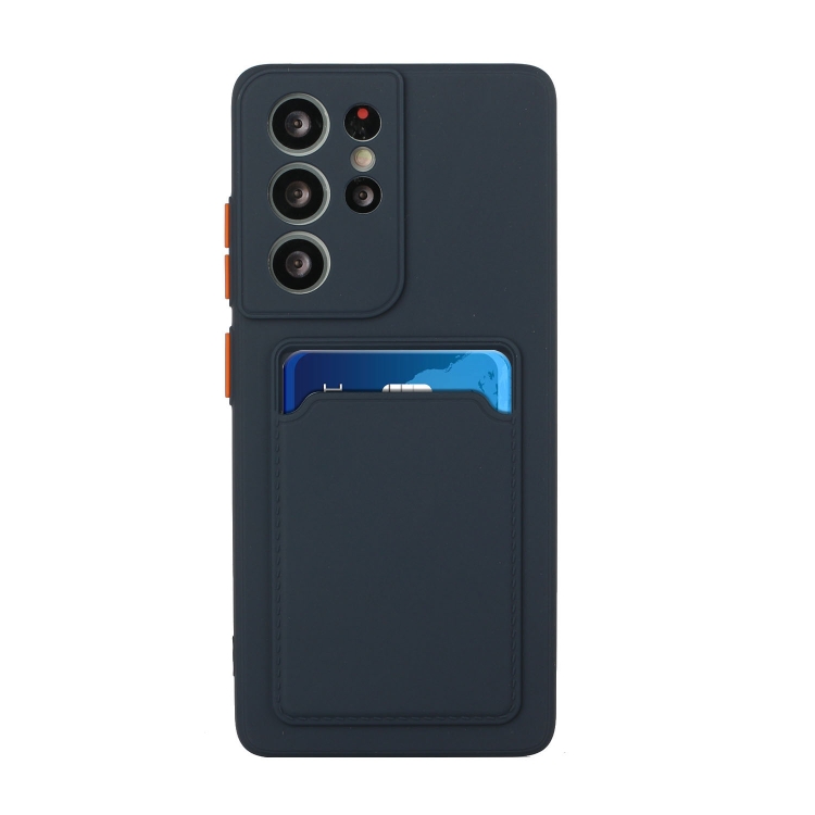 For Samsung Galaxy S22 Ultra 5G Card Slot Design Shockproof TPU Phone Case(Dark Blue) For Samsung Galaxy S22 Ultra 5G Card Slot Design Shockproof TPU Phone Case(Dark Blue)