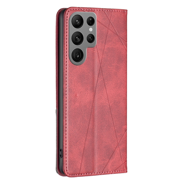 For Samsung Galaxy S23 Ultra 5G Prismatic Invisible Magnetic Leather Phone Case(Red) For Samsung Galaxy S23 Ultra 5G Prismatic Invisible Magnetic Leather Phone Case(Red)