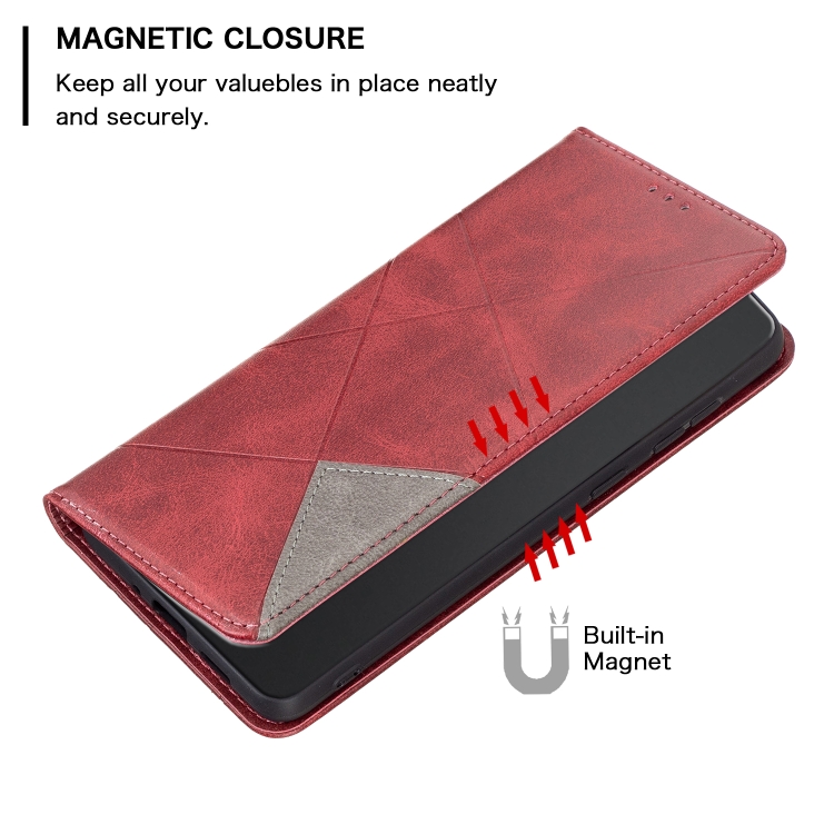 For Samsung Galaxy S23 5G Prismatic Invisible Magnetic Leather Phone Case(Red) For Samsung Galaxy S23 5G Prismatic Invisible Magnetic Leather Phone Case(Red)