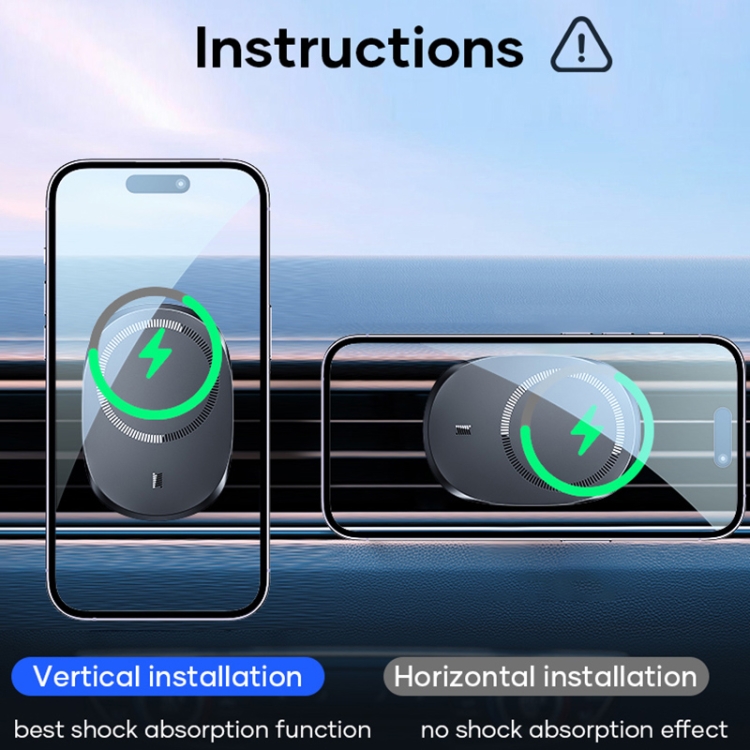 ROCK W39 Shock-absorption Magnetic Car Wireless Charging Holder(Black) ROCK W39 Shock-absorption Magnetic Car Wireless Charging Holder(Black)