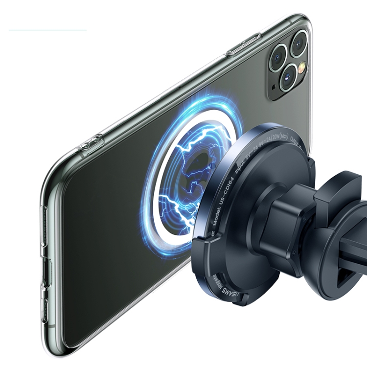 USAMS US-CD164 Ultra-slim Magnetic Car Wireless Charger with Cable(Transparent) - 3