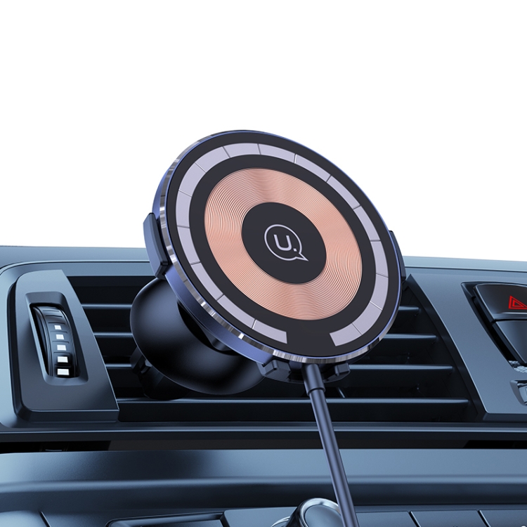 USAMS US-CD164 Ultra-slim Magnetic Car Wireless Charger with Cable(Transparent) - 4