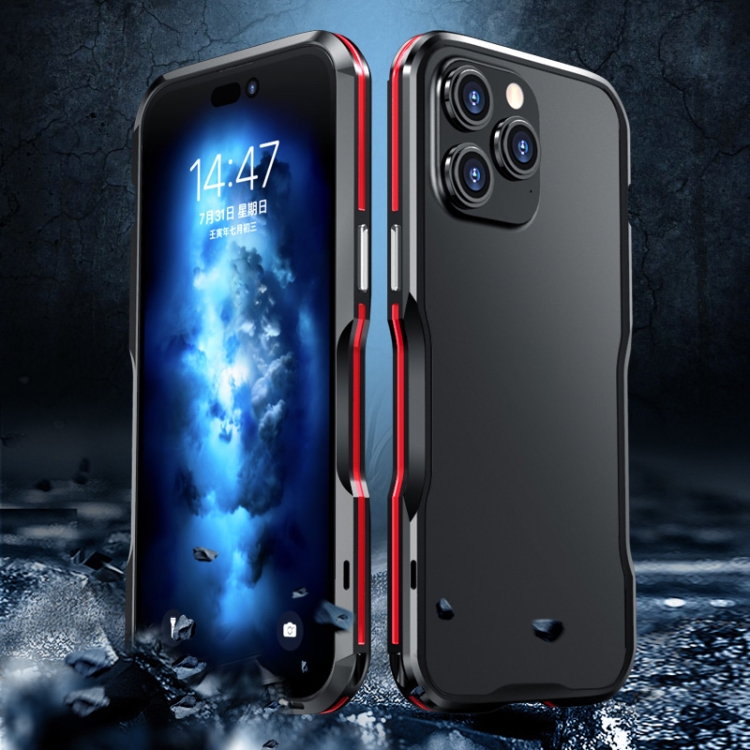 For iPhone 14 Plus Sharp Edge Magnetic Shockproof Metal Frame Phone Case(Black) For iPhone 14 Plus Sharp Edge Magnetic Shockproof Metal Frame Phone Case(Black)