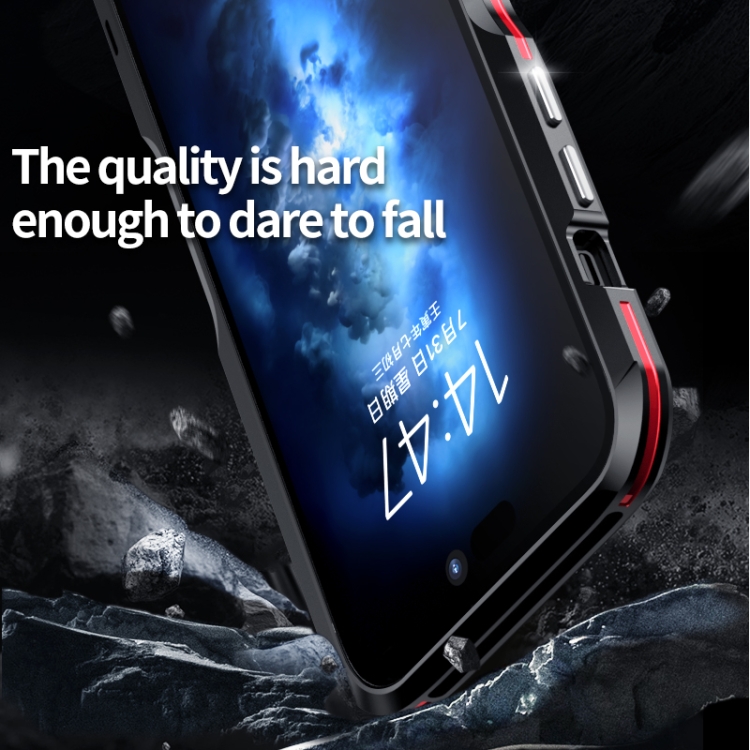 For iPhone 14 Plus Sharp Edge Magnetic Shockproof Metal Frame Phone Case(Black) For iPhone 14 Plus Sharp Edge Magnetic Shockproof Metal Frame Phone Case(Black)