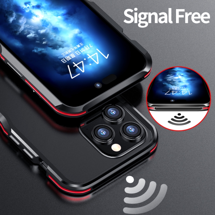 For iPhone 14 Plus Sharp Edge Magnetic Shockproof Metal Frame Phone Case(Black) For iPhone 14 Plus Sharp Edge Magnetic Shockproof Metal Frame Phone Case(Black)