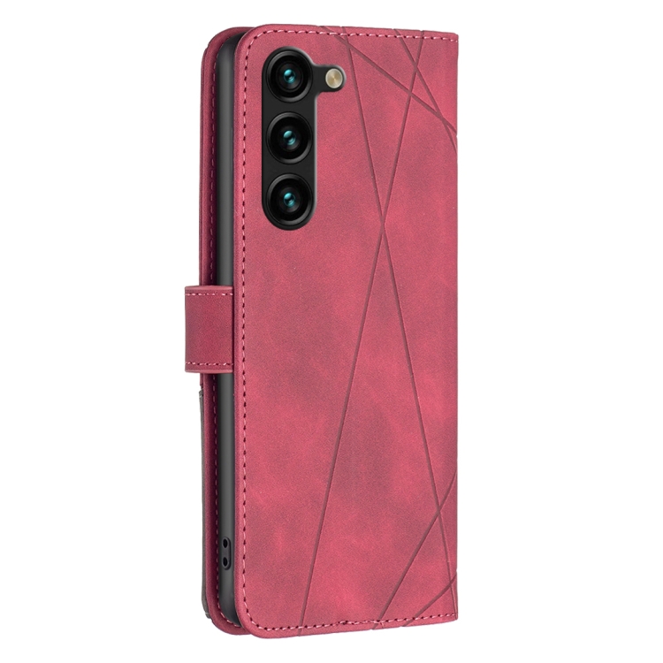 For Samsung Galaxy S23+ 5G Magnetic Buckle Rhombus Texture Leather Phone Case(Red) For Samsung Galaxy S23+ 5G Magnetic Buckle Rhombus Texture Leather Phone Case(Red)