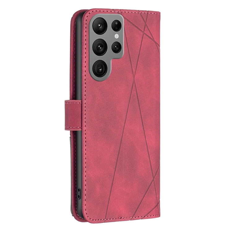 For Samsung Galaxy S23 Ultra 5G Magnetic Buckle Rhombus Texture Leather Phone Case(Red) For Samsung Galaxy S23 Ultra 5G Magnetic Buckle Rhombus Texture Leather Phone Case(Red)