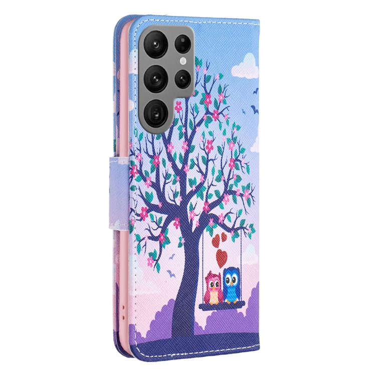 For Samsung Galaxy S23 Ultra 5G Colored Drawing Pattern Leather Phone Case(Owl) For Samsung Galaxy S23 Ultra 5G Colored Drawing Pattern Leather Phone Case(Owl)