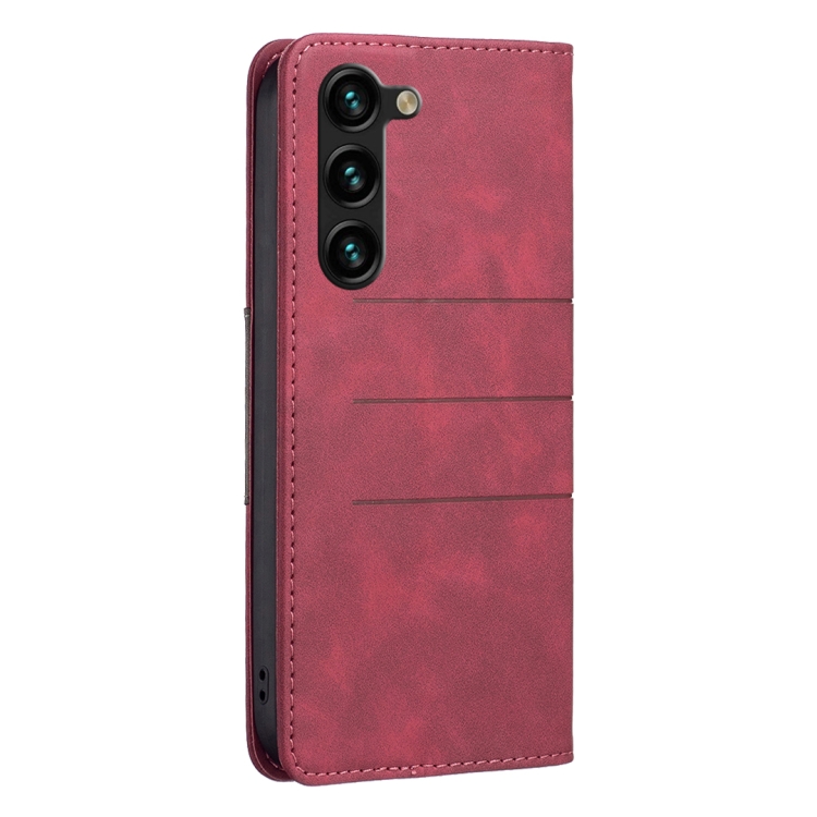 For Samsung Galaxy S23+ 5G BF10 Color Block Magnetic Flip Leather Phone Case(Red) For Samsung Galaxy S23+ 5G BF10 Color Block Magnetic Flip Leather Phone Case(Red)