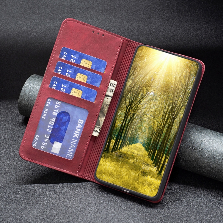For Samsung Galaxy S23+ 5G BF10 Color Block Magnetic Flip Leather Phone Case(Red) For Samsung Galaxy S23+ 5G BF10 Color Block Magnetic Flip Leather Phone Case(Red)