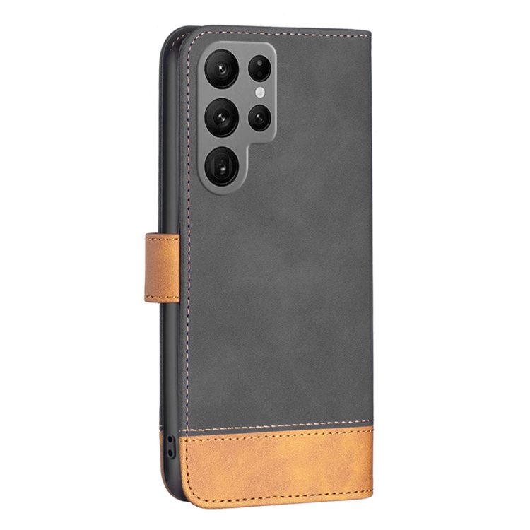 For Samsung Galaxy S23 Ultra 5G BF11 Color Matching Skin Feel Leather Phone Case(Black)