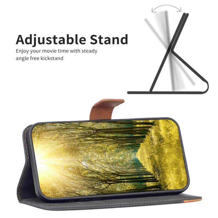 For Samsung Galaxy S23 Ultra 5G BF11 Color Matching Skin Feel Leather Phone Case(Black)