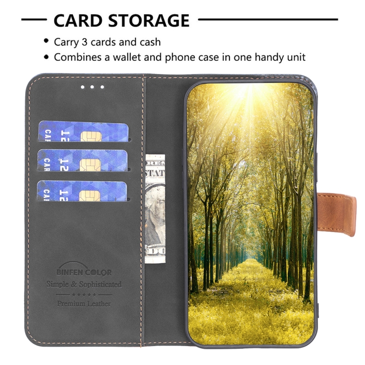 For Samsung Galaxy S23 Ultra 5G BF11 Color Matching Skin Feel Leather Phone Case(Black)