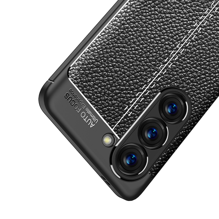 For Samsung Galaxy S23+ 5G Litchi Texture Shockproof TPU Phone Case(Black) For Samsung Galaxy S23+ 5G Litchi Texture Shockproof TPU Phone Case(Black)