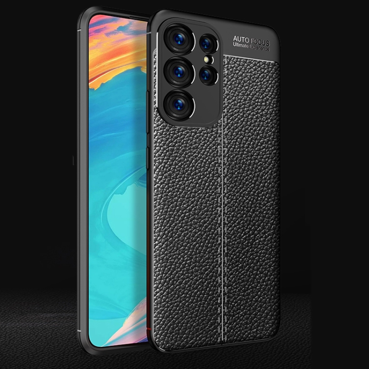 For Samsung Galaxy S23 Ultra 5G Litchi Texture Shockproof TPU Phone Case(Black) For Samsung Galaxy S23 Ultra 5G Litchi Texture Shockproof TPU Phone Case(Black)