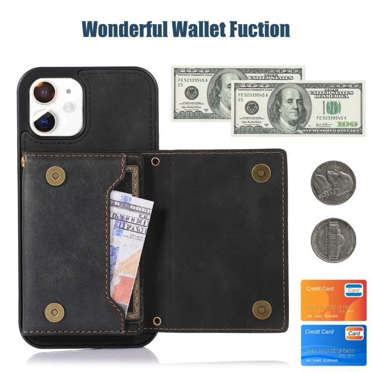 For iPhone 12 Three-fold RFID Leather Phone Case with Lanyard(Black) For iPhone 12 Three-fold RFID Leather Phone Case with Lanyard(Black)