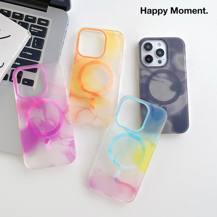 For iPhone 14 Pro Watercolor Magsafe Phone Case(Yellow) For iPhone 14 Pro Watercolor Magsafe Phone Case(Yellow)