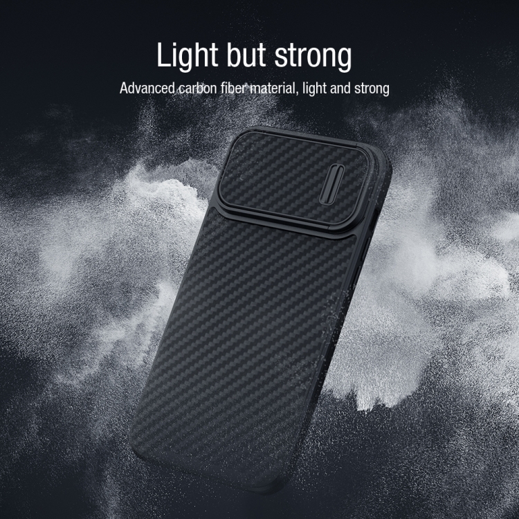 For iPhone 14 NILLKIN Synthetic Fiber Camshield Magnetic Phone Case(Black) For iPhone 14 NILLKIN Synthetic Fiber Camshield Magnetic Phone Case(Black)
