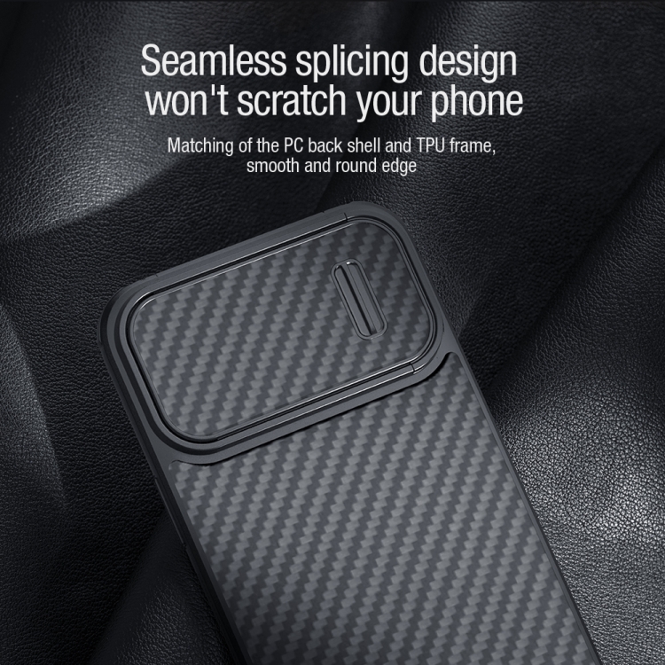 For iPhone 14 NILLKIN Synthetic Fiber Camshield Magnetic Phone Case(Black) For iPhone 14 NILLKIN Synthetic Fiber Camshield Magnetic Phone Case(Black)