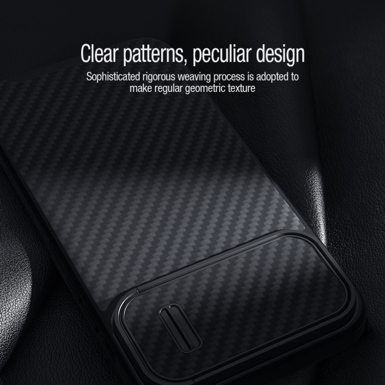 For iPhone 14 NILLKIN Synthetic Fiber Camshield Magnetic Phone Case(Black) For iPhone 14 NILLKIN Synthetic Fiber Camshield Magnetic Phone Case(Black)