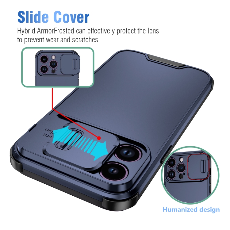 For iPhone 14 Pro Max Sliding Camera Cover Design PC + TPU Phone Case(Blue) For iPhone 14 Pro Max Sliding Camera Cover Design PC + TPU Phone Case(Blue)