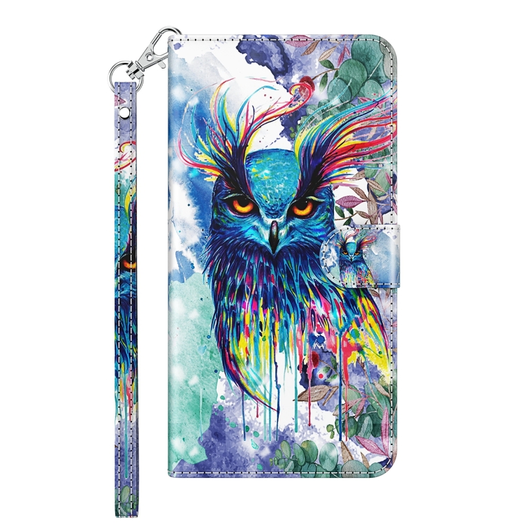For Samsung Galaxy S23+ 5G 3D Painting Pattern TPU + PU Phone Case(Watercolor Owl) For Samsung Galaxy S23+ 5G 3D Painting Pattern TPU + PU Phone Case(Watercolor Owl)