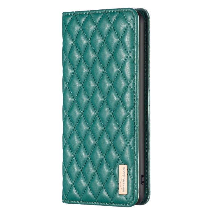 Para OPPO Find X5 Pro Diamond Lattice Funda de teléfono con tapa de cuero  magnético (Verde)