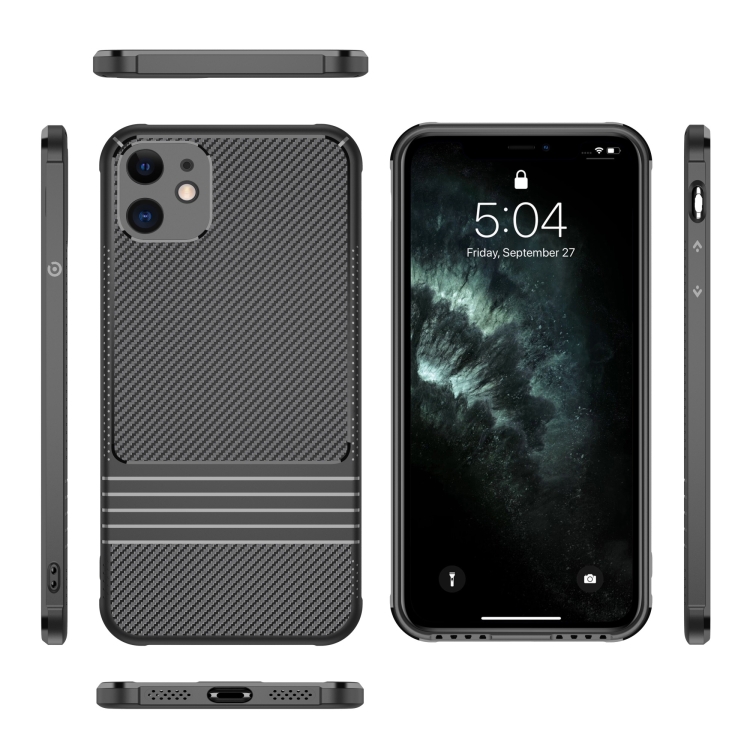 For iPhone 11 Carbon Fiber Texture Solid Color TPU Slim Case Soft Cover(Black) For iPhone 11 Carbon Fiber Texture Solid Color TPU Slim Case Soft Cover(Black)