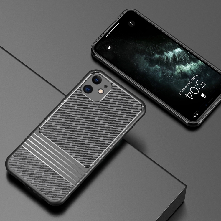 For iPhone 11 Carbon Fiber Texture Solid Color TPU Slim Case Soft Cover(Black) For iPhone 11 Carbon Fiber Texture Solid Color TPU Slim Case Soft Cover(Black)