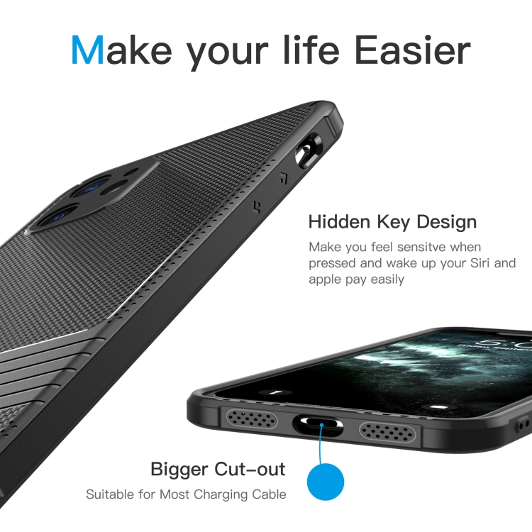 For iPhone 11 Carbon Fiber Texture Solid Color TPU Slim Case Soft Cover(Black) For iPhone 11 Carbon Fiber Texture Solid Color TPU Slim Case Soft Cover(Black)