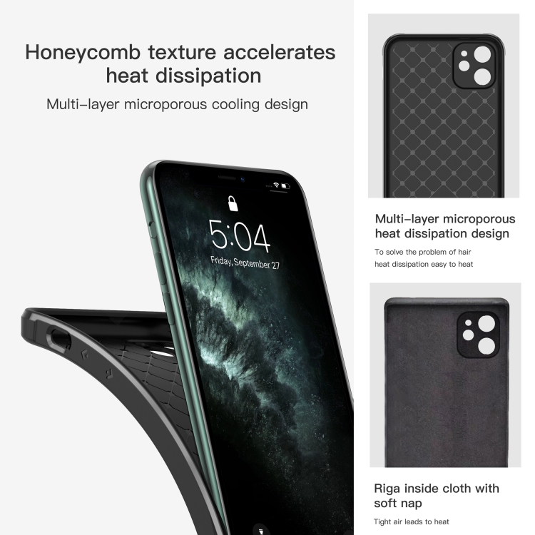 For iPhone 11 Carbon Fiber Texture Solid Color TPU Slim Case Soft Cover(Black) For iPhone 11 Carbon Fiber Texture Solid Color TPU Slim Case Soft Cover(Black)