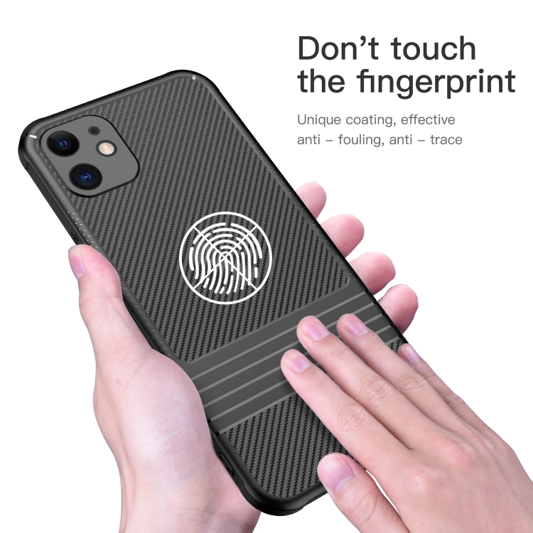 For iPhone 11 Carbon Fiber Texture Solid Color TPU Slim Case Soft Cover(Black) For iPhone 11 Carbon Fiber Texture Solid Color TPU Slim Case Soft Cover(Black)