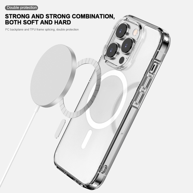 For iPhone 14 Plus Aurora Series MagSafe Phone Case(Transparent Black) For iPhone 14 Plus Aurora Series MagSafe Phone Case(Transparent Black)