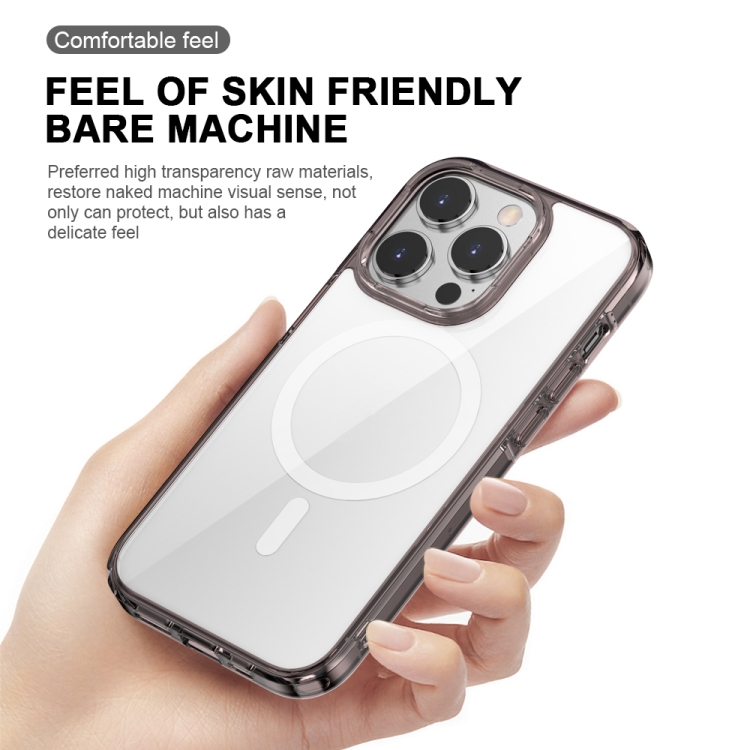 For iPhone 14 Plus Aurora Series MagSafe Phone Case(Transparent Black) For iPhone 14 Plus Aurora Series MagSafe Phone Case(Transparent Black)