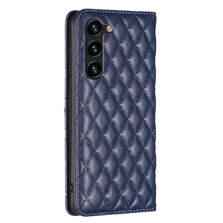 For Samsung Galaxy S23+ 5G Diamond Lattice Magnetic Leather Flip Phone Case(Blue) For Samsung Galaxy S23+ 5G Diamond Lattice Magnetic Leather Flip Phone Case(Blue)