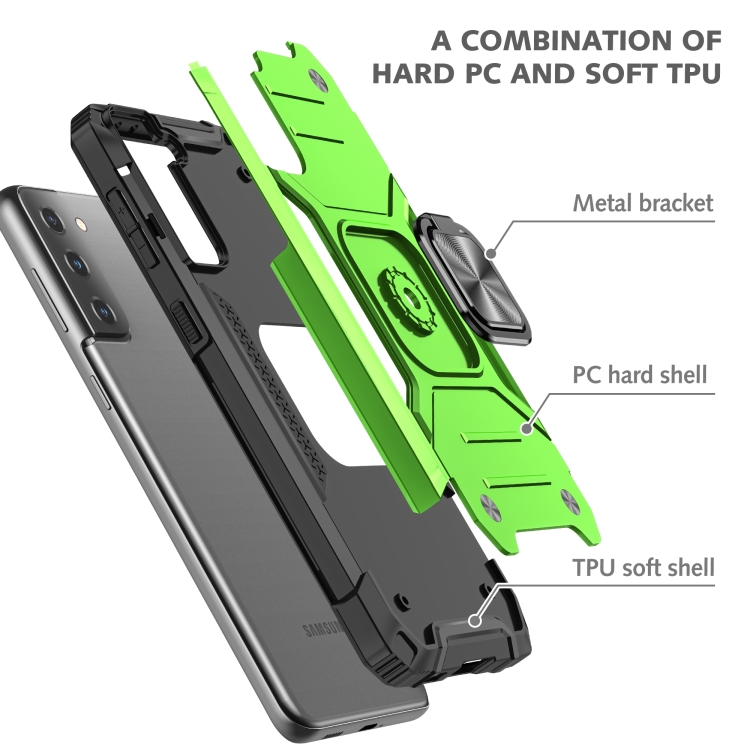 For Samsung Galaxy S23+ 5G Magnetic Armor TPU + PC Holder Phone Case(Green) For Samsung Galaxy S23+ 5G Magnetic Armor TPU + PC Holder Phone Case(Green)