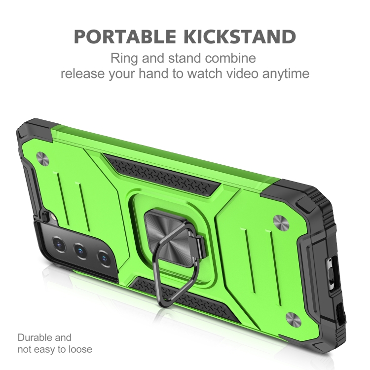 For Samsung Galaxy S23+ 5G Magnetic Armor TPU + PC Holder Phone Case(Green) For Samsung Galaxy S23+ 5G Magnetic Armor TPU + PC Holder Phone Case(Green)