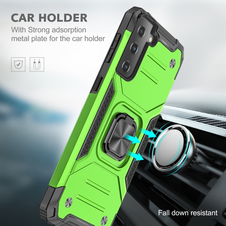 For Samsung Galaxy S23+ 5G Magnetic Armor TPU + PC Holder Phone Case(Green) For Samsung Galaxy S23+ 5G Magnetic Armor TPU + PC Holder Phone Case(Green)