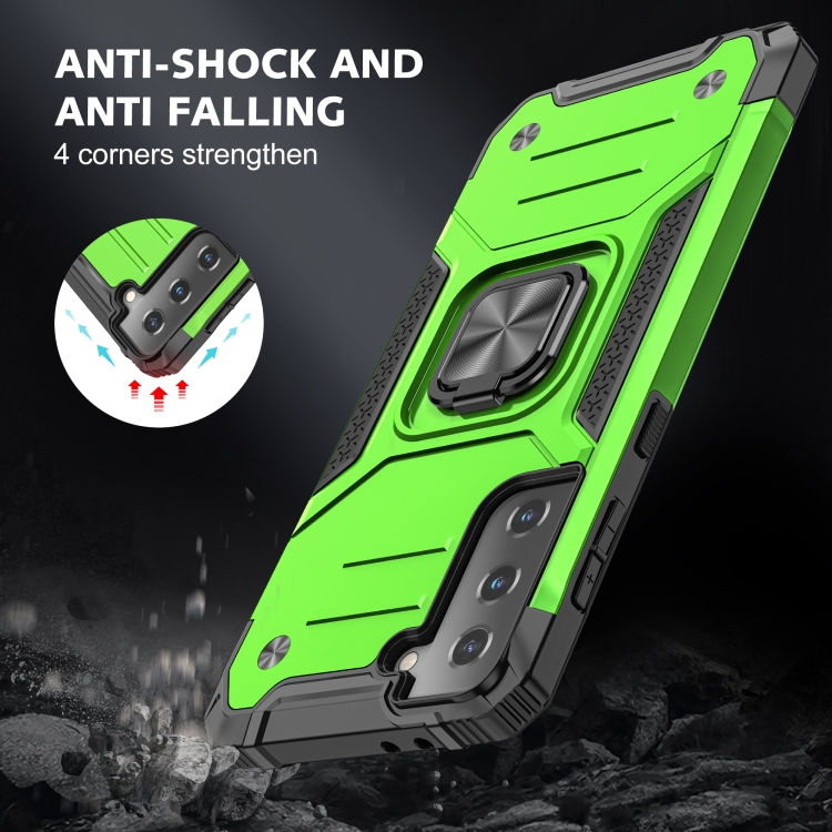 For Samsung Galaxy S23+ 5G Magnetic Armor TPU + PC Holder Phone Case(Green) For Samsung Galaxy S23+ 5G Magnetic Armor TPU + PC Holder Phone Case(Green)