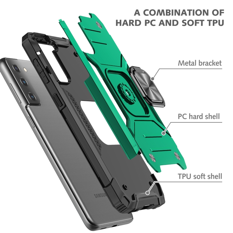 For Samsung Galaxy S23 5G Magnetic Armor TPU + PC Holder Phone Case(Dark Green) For Samsung Galaxy S23 5G Magnetic Armor TPU + PC Holder Phone Case(Dark Green)