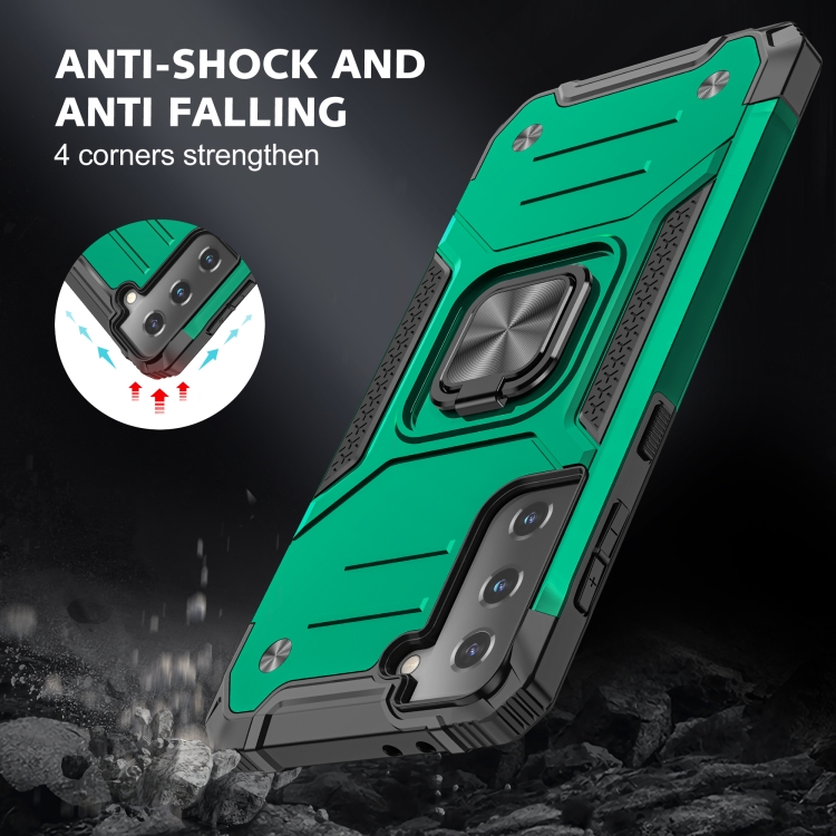 For Samsung Galaxy S23 5G Magnetic Armor TPU + PC Holder Phone Case(Dark Green) For Samsung Galaxy S23 5G Magnetic Armor TPU + PC Holder Phone Case(Dark Green)