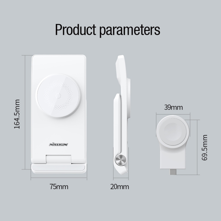 NILLKIN 3 in 1 Magnetic Wireless Charger, Specification:US Plug