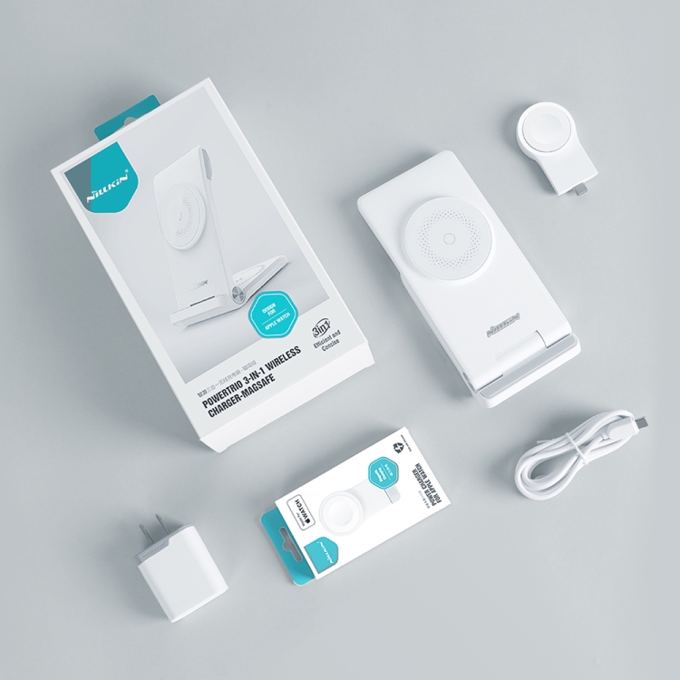 NILLKIN 3 in 1 Magnetic Wireless Charger, Specification:US Plug