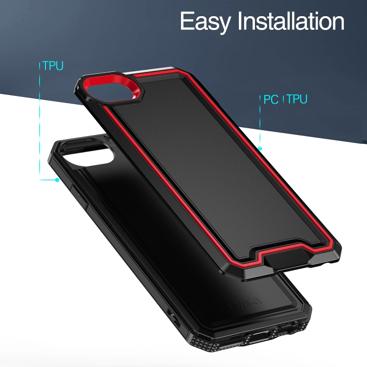 For iPhone SE 2022 / SE 2020 / 8 / 7 Armour Two-color TPU + PC Phone Case(Black+Red) For iPhone SE 2022 / SE 2020 / 8 / 7 Armour Two-color TPU + PC Phone Case(Black+Red)