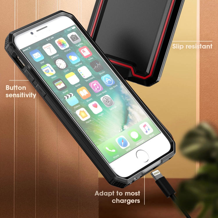 For iPhone SE 2022 / SE 2020 / 8 / 7 Armour Two-color TPU + PC Phone Case(Black+Red) For iPhone SE 2022 / SE 2020 / 8 / 7 Armour Two-color TPU + PC Phone Case(Black+Red)